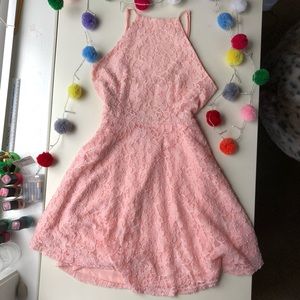 A cute light pink lace dress